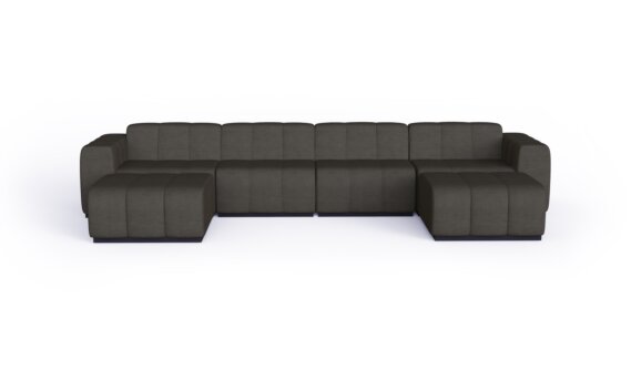 Connect Modular 6 U-Chaise Sectional Modular Sofa - Flanelle by Blinde Design